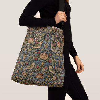 William Morris Strawberry Thief Gold Monogramm Tragetaschen Mit Langen Trägern
