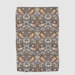 William Morris Strawberry Thief Holzkohle-Ocker Golfhandtuch