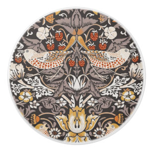 William Morris Strawberry Thief Holzkohle-Ocker Keramikknauf