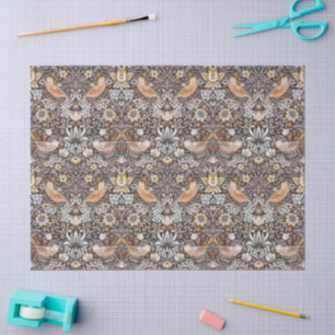 William Morris Strawberry Thief Holzkohle-Ocker Seidenpapier