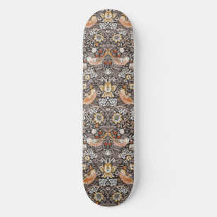 William Morris Strawberry Thief Holzkohle-Ocker Skateboard