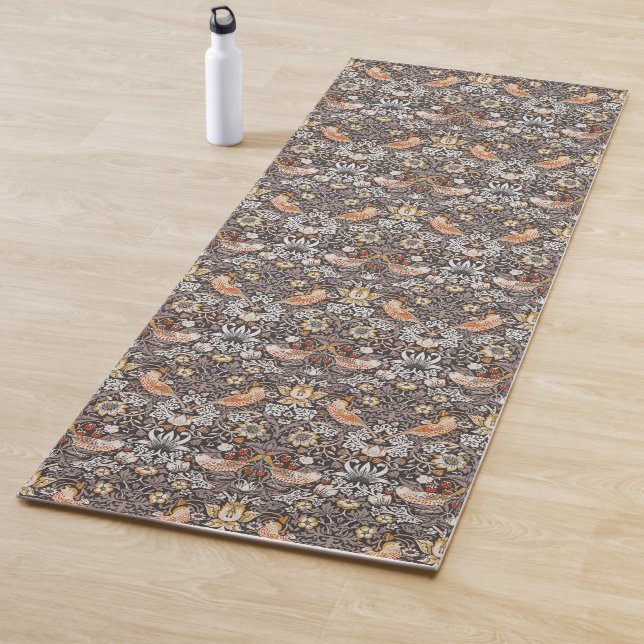 William Morris Strawberry Thief Holzkohle-Ocker Yogamatte (Beispiel)