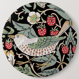 William Morris Strawberry Thief I Black Birds Button