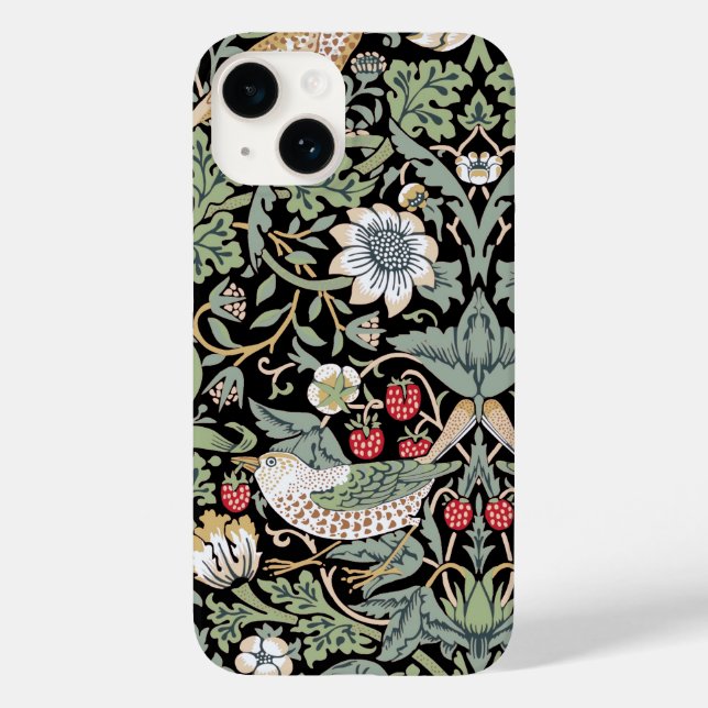 William Morris Strawberry Thief I Black Birds Case-Mate iPhone Hülle (Rückseite)