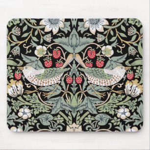 William Morris Strawberry Thief I Black Birds Mousepad