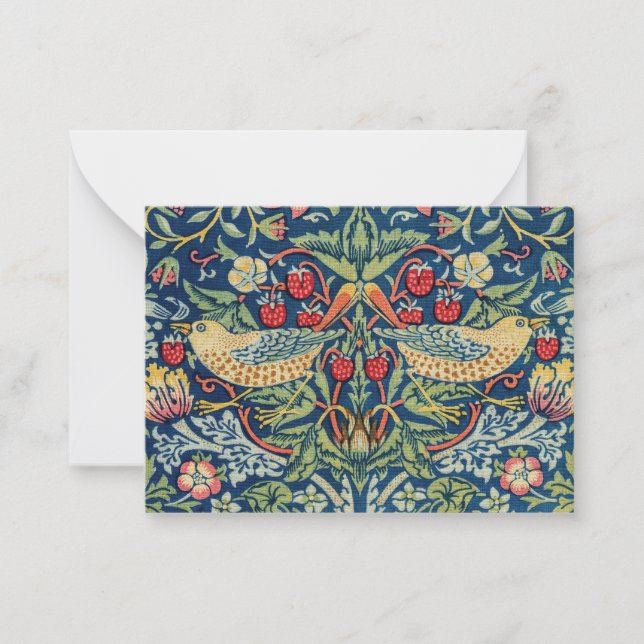 William Morris - Strawberry Thief Mitteilungskarte (Vorderseite)