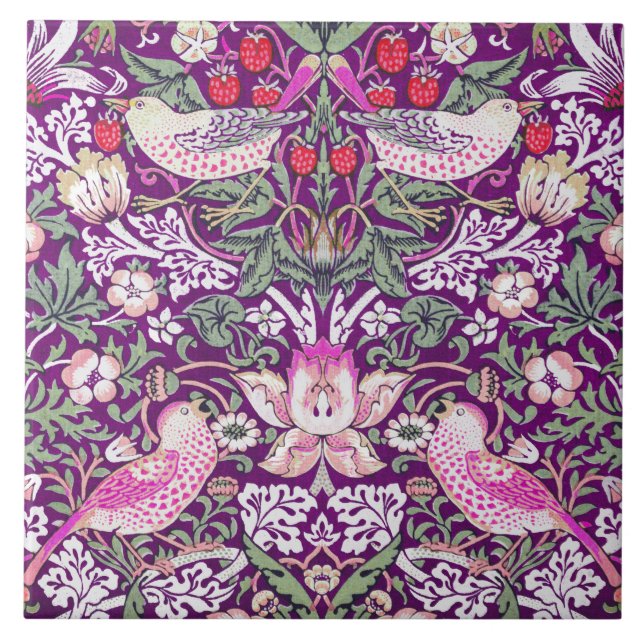 William Morris Strawberry Thief Muster  Fliese (Vorderseite)