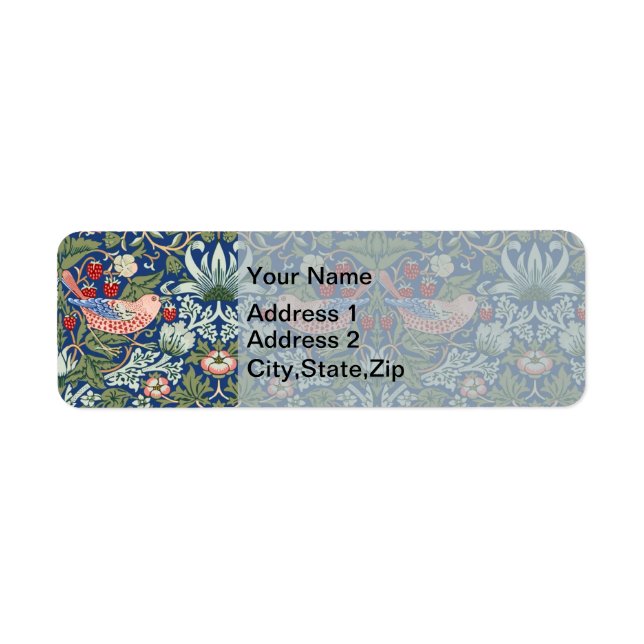 William Morris Strawberry Thief Navy Koralle (Vorne)