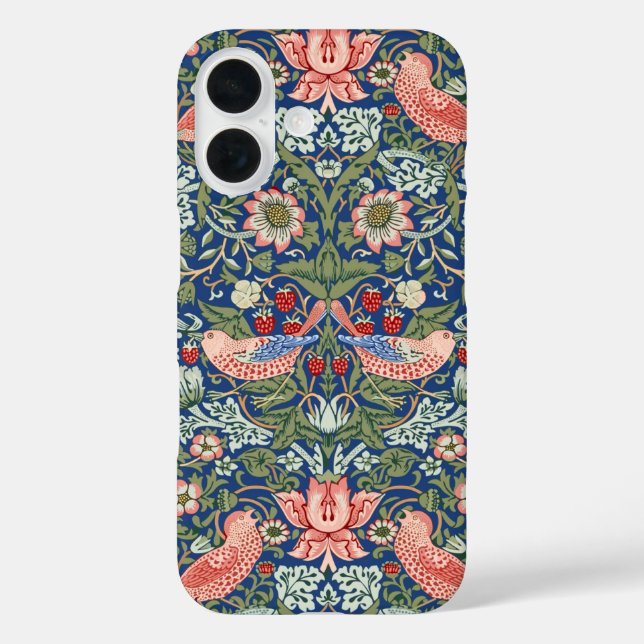 William Morris Strawberry Thief Navy Koralle Case-Mate iPhone Hülle (Rückseite)