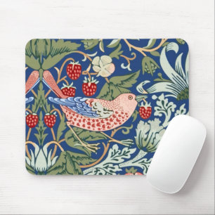 William Morris Strawberry Thief Navy Koralle Mousepad