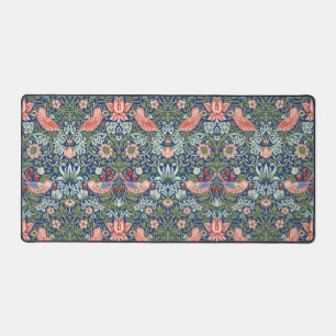 William Morris Strawberry Thief Navy Koralle Schreibtischunterlage