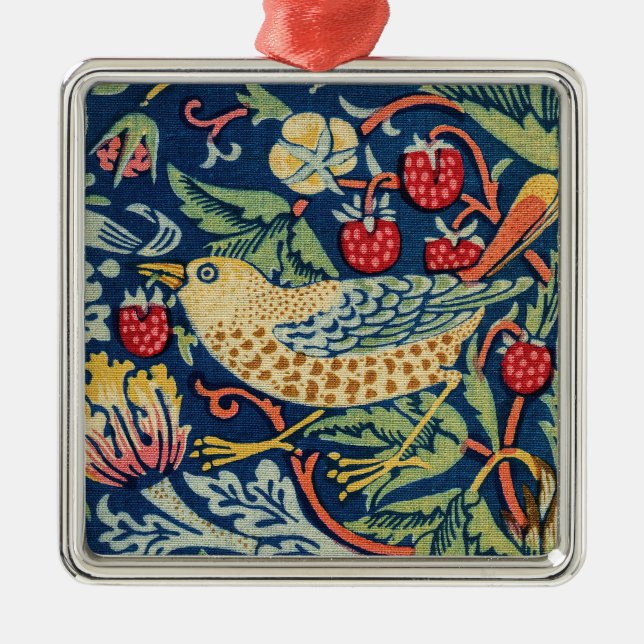 William Morris - Strawberry Thief Ornament Aus Metall (Vorne)