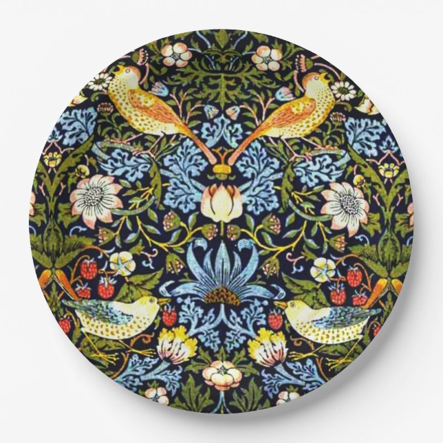 William Morris - Strawberry Thief Pappteller (Vorderseite)