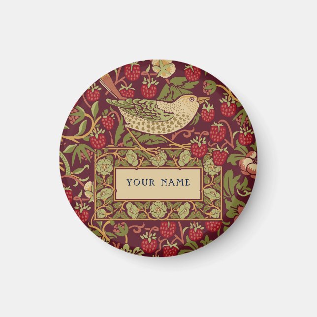 William Morris Strawberry Thief Pattern Design Magnet (Vorne)