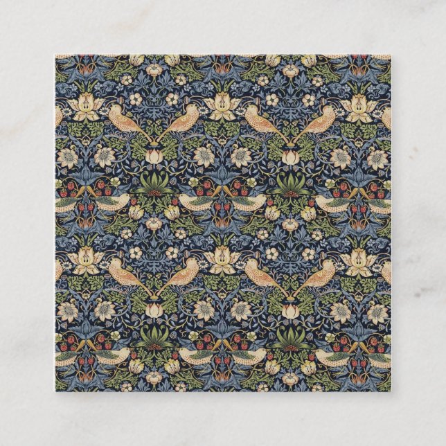 William Morris Strawberry Thief Quadratische Visitenkarte (Vorderseite)