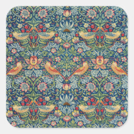 William Morris - Strawberry Thief Quadratischer Aufkleber