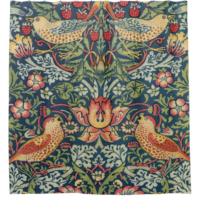 William Morris Strawberry Thief Restored Version Duschvorhang (Vorderseite)
