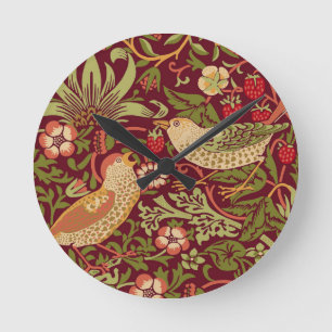 William Morris Strawberry Thief Round Clock Runde Wanduhr