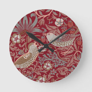 William Morris Strawberry Thief Round Clock Runde Wanduhr