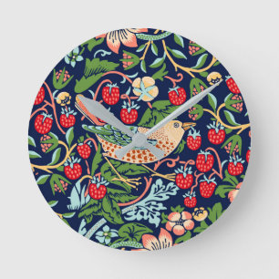 William Morris Strawberry Thief Runde Wanduhr