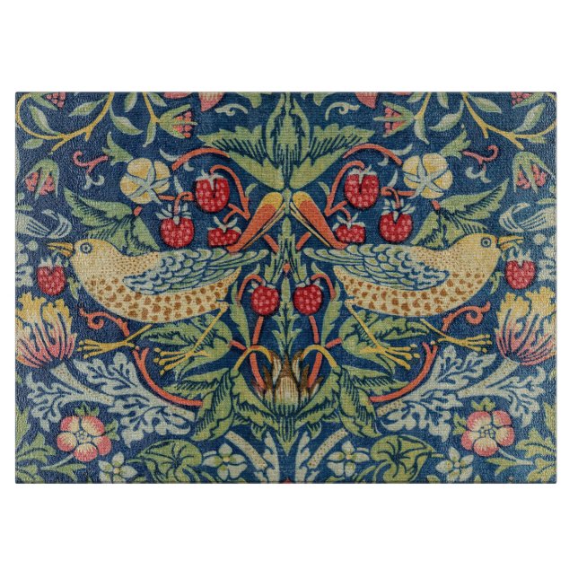William Morris - Strawberry Thief Schneidebrett (Vorderseite)