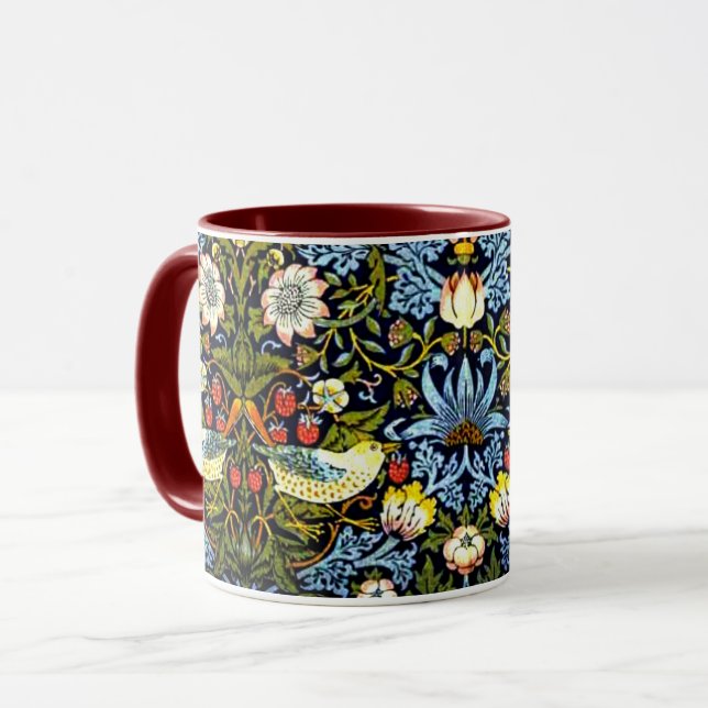 William Morris - Strawberry Thief Tasse (Vorderseite Links)