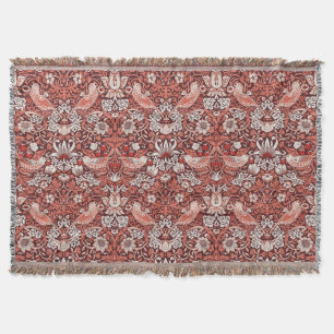William Morris Strawberry Thief Terrakotta-Vogel Decke