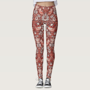 William Morris Strawberry Thief Terrakotta-Vogel Leggings