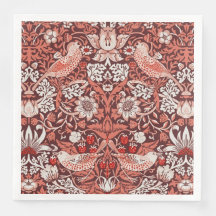 William Morris Strawberry Thief Terrakotta-Vogel