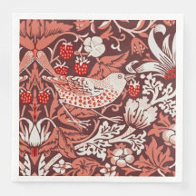 William Morris Strawberry Thief Terrakotta-Vogel