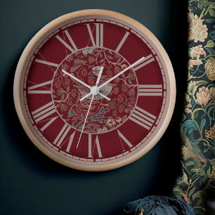William Morris Strawberry Thief Victorian Rot Uhre Uhr