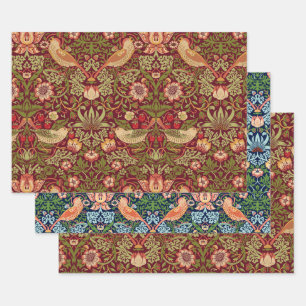 William Morris Strawberry Thief Wrapping Paper Geschenkpapier Set