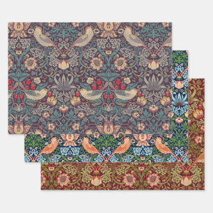 William Morris Strawberry Thief Wrapping Paper Geschenkpapier Set