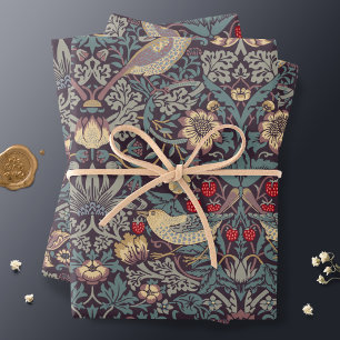 William Morris Strawberry Thief Wrapping Paper Geschenkpapier Set