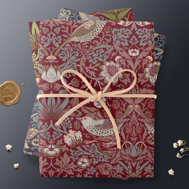 William Morris Strawberry Thief Wrapping Paper Geschenkpapier Set (Von Creator hochgeladen)