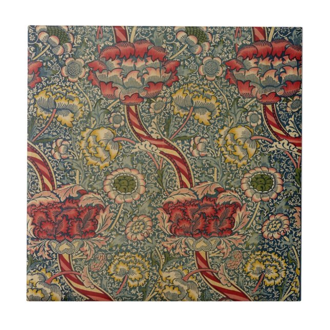 William * Morris Streifen und Blume | Fliese (Vorderseite)