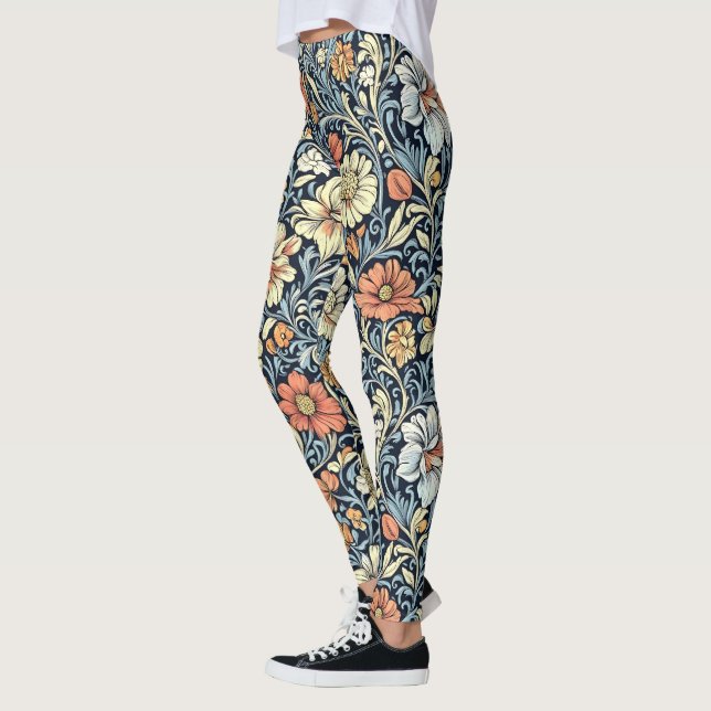William Morris style floral acanthus pattern Leggings (Links)
