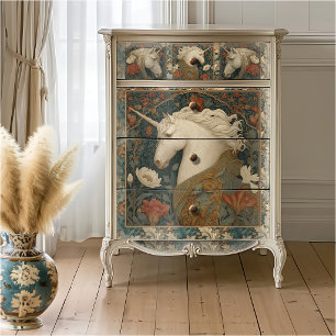 William Morris Style Unicorn Vintag Seidenpapier