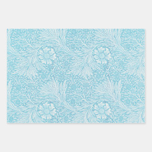 William Morris Style Vintag Blue Wrapping Paper Geschenkpapier Set