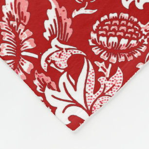 William Morris Sunblumen, Deep Red and White Fleecedecke