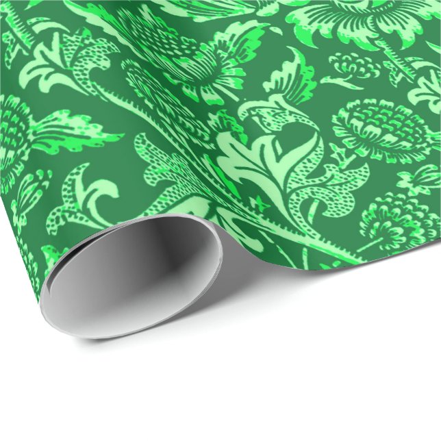 William Morris Sunblumen, Emerald Green Geschenkpapier (Rolleneckpunkt)