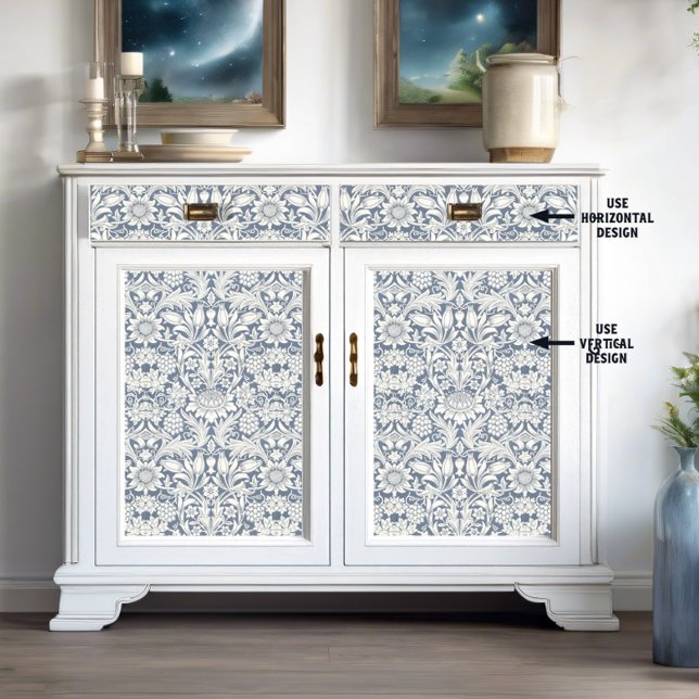 William Morris Sunflower Blue und White Decoupage Seidenpapier (Von Creator hochgeladen)