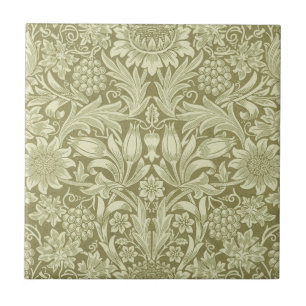 William Morris Sunflower Green Blume Fliese