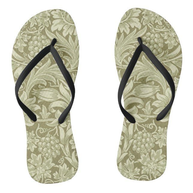 William Morris Sunflower Green Blume Flip Flops (Fußbett)