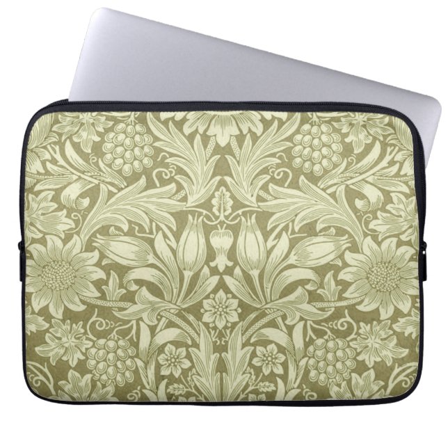 William Morris Sunflower Green Blume Laptopschutzhülle (Vorderseite)