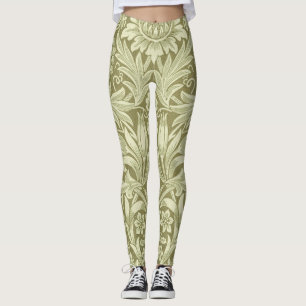 William Morris Sunflower Green Blume Leggings