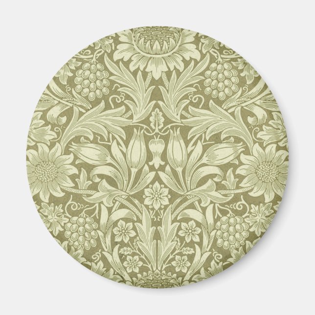 William Morris Sunflower Green Blume Magnet (Vorne)