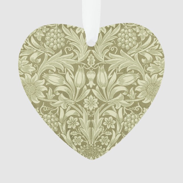 William Morris Sunflower Green Blume Ornament (Vorderseite)