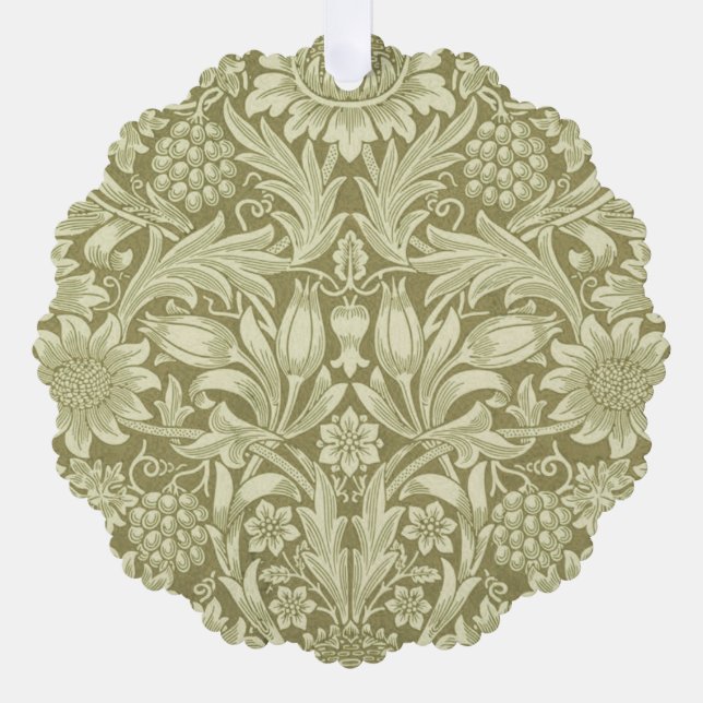 William Morris Sunflower Green Blume Ornament Karte (Vorderseite)