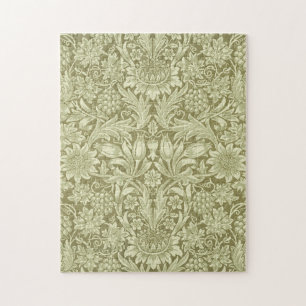 William Morris Sunflower Green Blume Puzzle